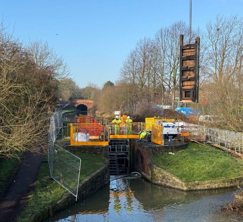The large lock gates at Stret Lock have been replaced, ready for the busier boating months returning from spring