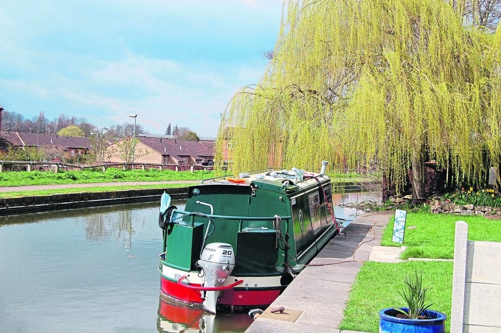 The Pod floating studio in its new quarters on the picturesque mooring next to Tallulah II.