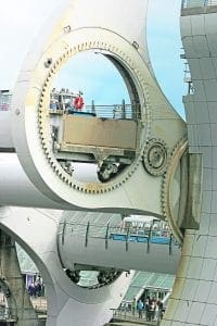 Huge cogs on the Falkirk Wheel