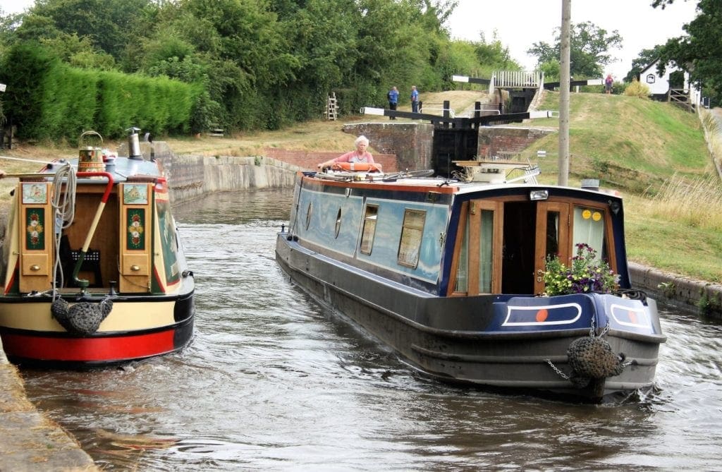 narrowboats at Frankton Lock