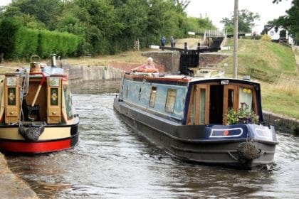 narrowboats at Frankton Lock