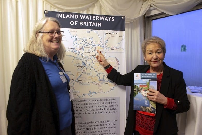 Wendy Humphries with Dame Rosie Winterton at Inland Waterways Association parliamentary reception