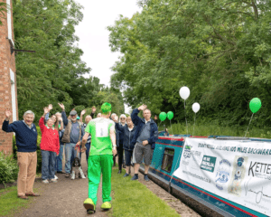 Stuart Kettell walking backwards for charity
