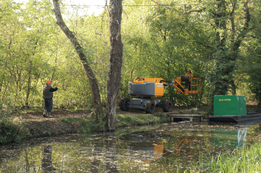 Tree works at Loxwood on the Wey & Arun canal