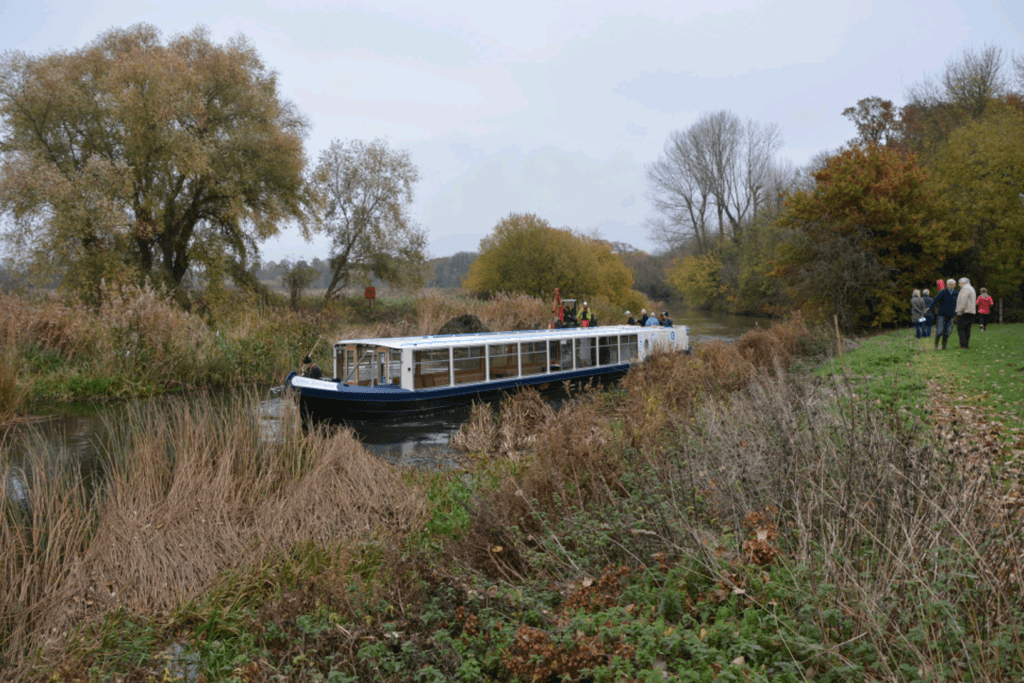 The John Bunyan at Kempston Mill where work is to start on a landing stage