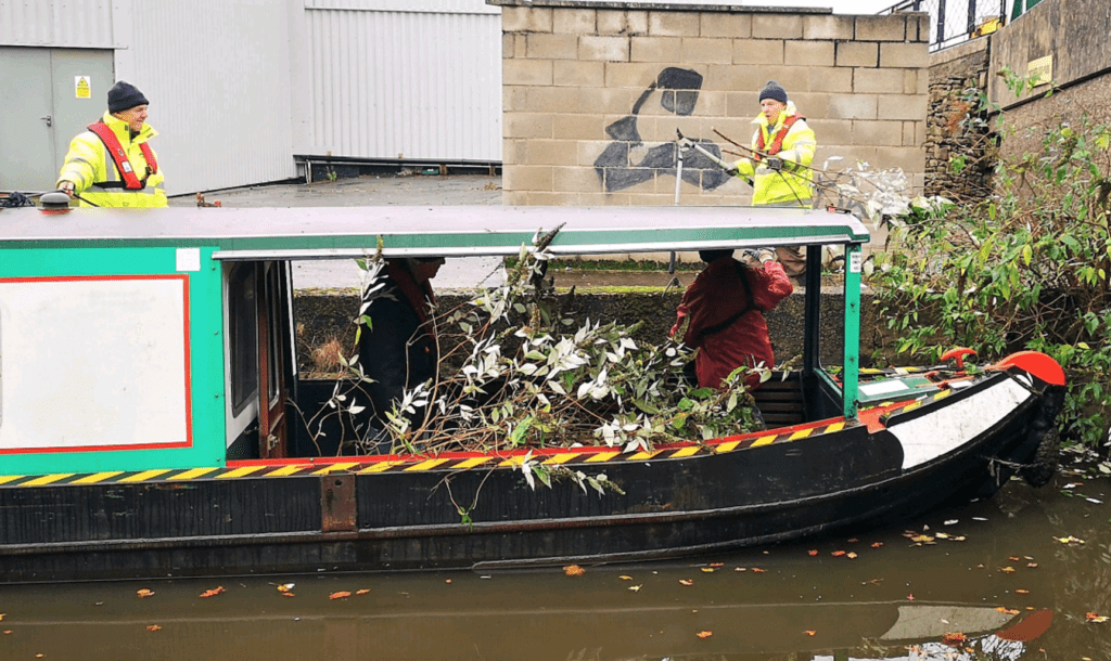 Using Turnhurst to remove unwanted vegetation from the canal bank.