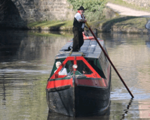 An unpowered butty, Hazel is usually towed by a motor boat