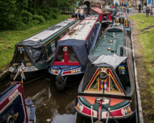 The Pennine Explorer cruise reaches Tunnel End, Marsden, in June 2017.