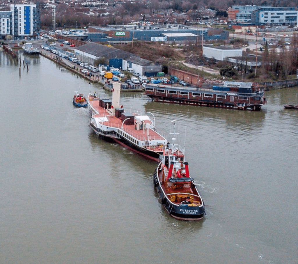 Medway Queen approaching Gillingham Pier. PHOTO: PAUL BABINGTON