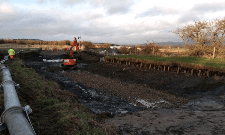 Around three thousand tonnes of stones are being used in the repair of the breach at Rishton. PHOTO: CANAL & RIVER TRUST