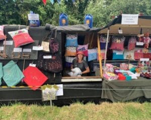Craftswoman Nicky Buckle at the hatch