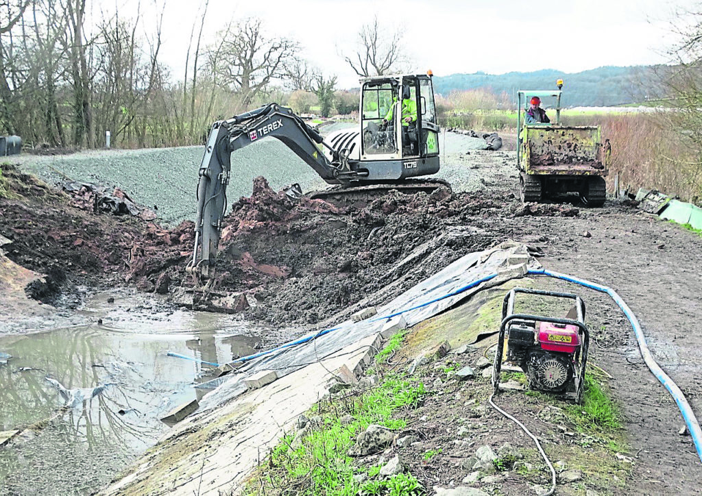 The digger in action.