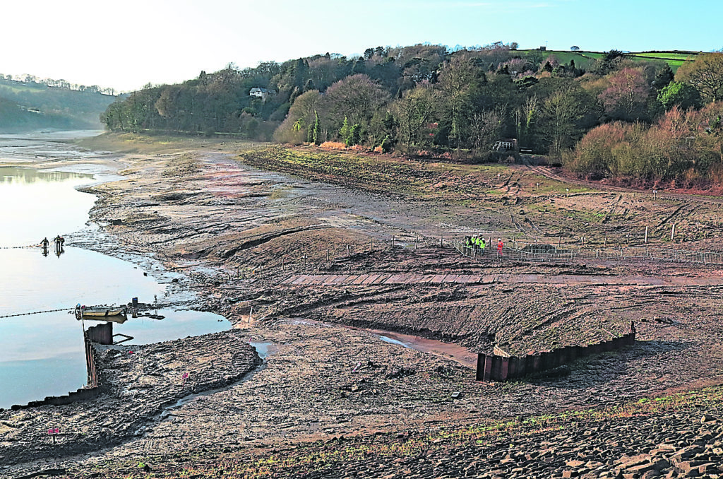 The drained Toddbrook Reservoir. Photo: COLIN WAREING