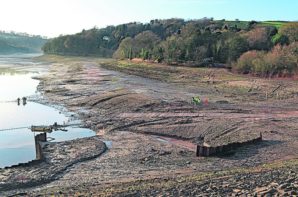 The drained Toddbrook Reservoir. Photo: COLIN WAREING
