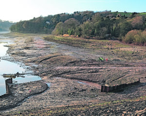 The drained Toddbrook Reservoir. Photo: COLIN WAREING
