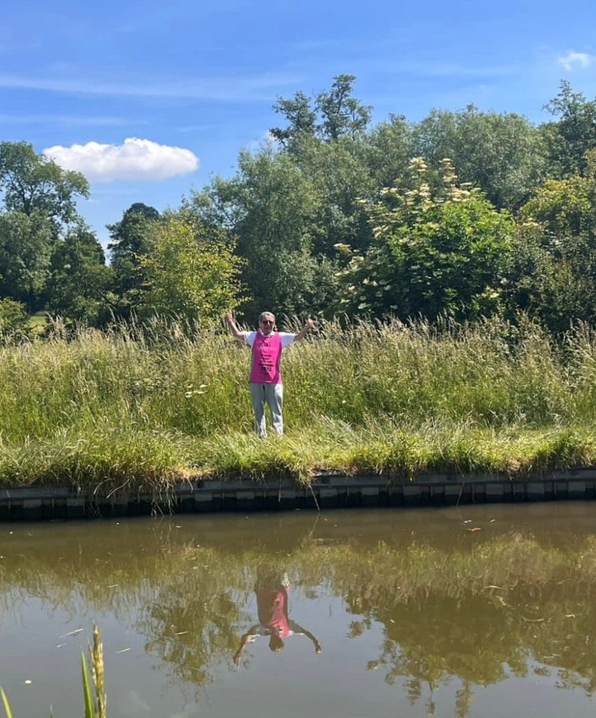 Walking the same route along the canal towpath is 72-year-old great grandad Tony Cunningham from Coventry, marking the halfway point of his 10 miles a day walk for the charity every day throughout 2022. He has already raised more than £4500 for Molly Ollys.