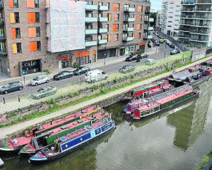 Historic boats moored on the Limehouse Cut. PHOTO: HNBC