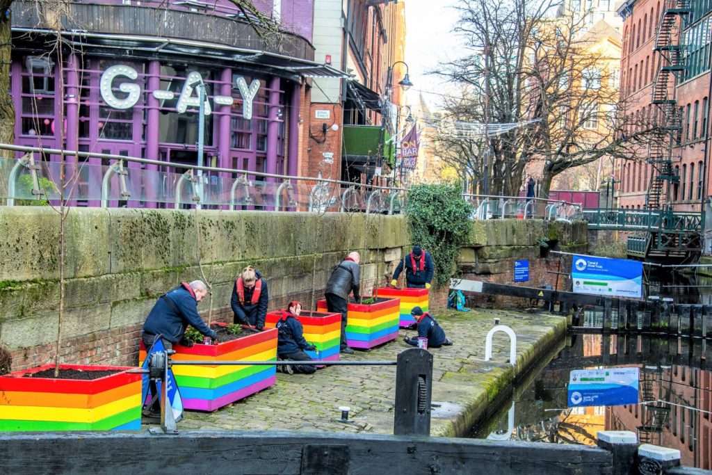 Rochdale canal Gay village planters