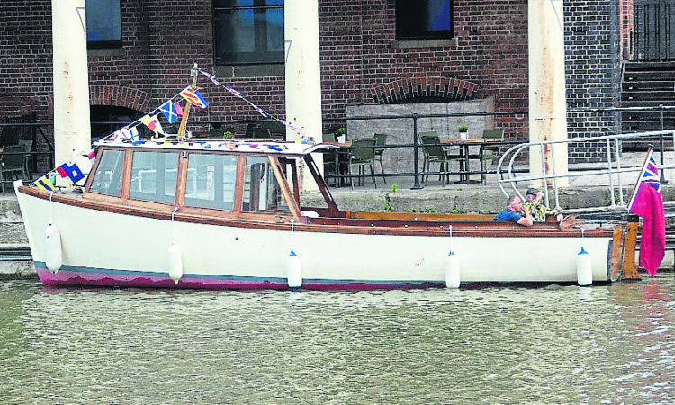 Providing boat trips from the pontoon at the front of the North Warehouse will be Still Waters. She was originally built in 1922 as a tender for the RMS Mauretania 1 (1906-1934), a sister ship to the Lusitania which was sunk by a German U-Boat in 1915. After the ship was scrapped in May 1935, Still Waters was transferred to the newly built Mauretania 2, a joint build venture by White Star Line and Cunard in 1936 and stayed until she was scrapped in 1966. In 2014 Still Waters was lifted out of the water and fully restored by Phil Goddard, a Southampton vintage boat restorer until transported to the Thames and returned to the water in July 2015. Still Waters was obtained by the Boat Station Slimbridge in 2021 and enjoys a new life as a passenger trip boat on the Gloucester & Sharpness canal.