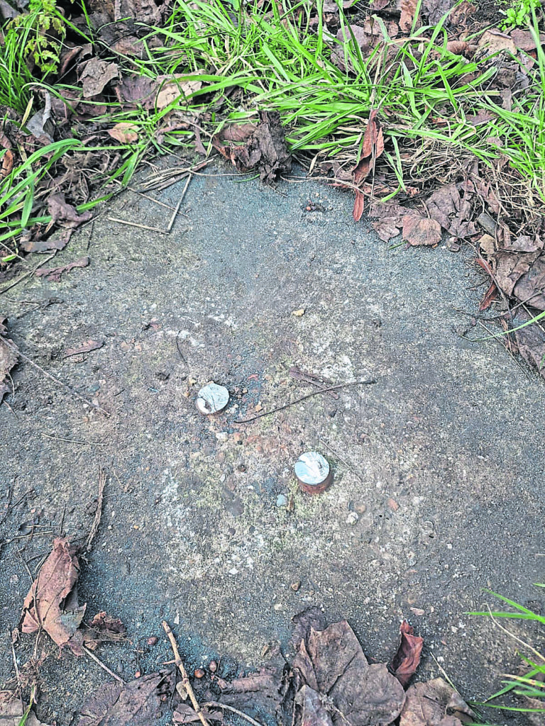 All that is left of one of the bollards in Homerton. PHOTOS SUPPLIED