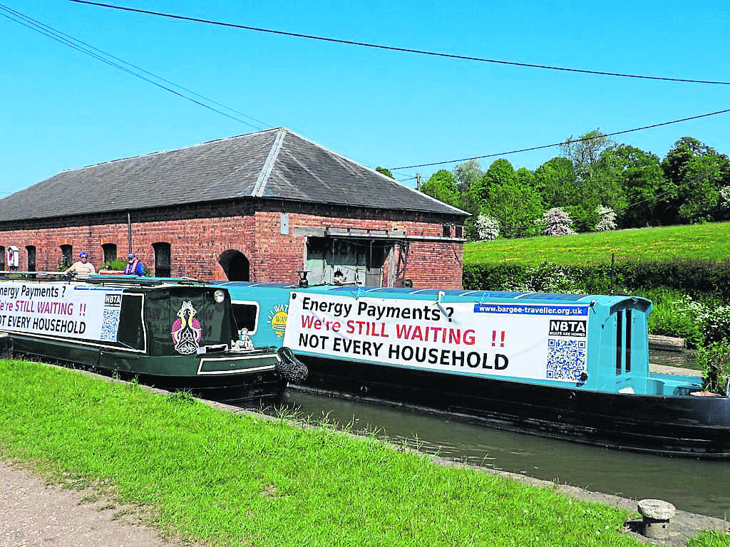 The flotilla heads to London to raise the profile of the campaign for boaters’ access to the Energy Bills Support Scheme. PHOTO: DAVE MARSHALL