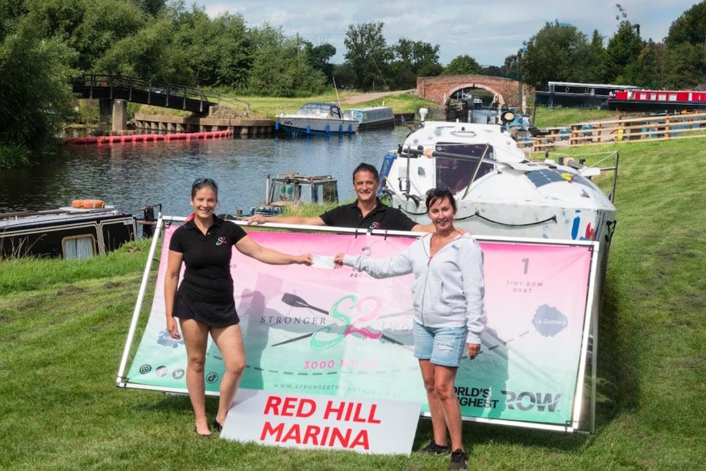 Mandy Webster, Manager of Redhill Marina presenting the Cheque . PHOTO: John Durham Photography