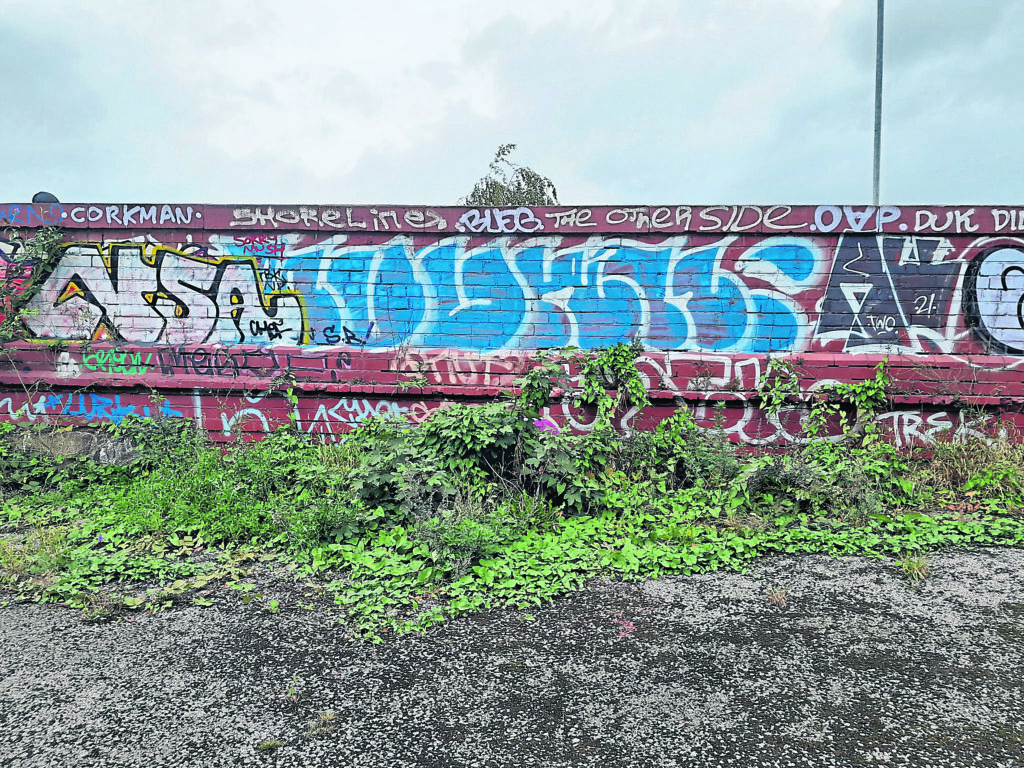 The wall before work began to create the beautiful well-being mural. PHOTO: CANAL & RIVER TRUST