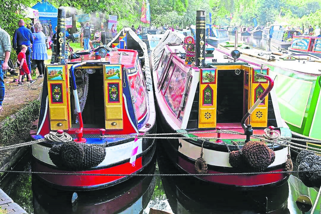 Boats line the towpath at the Annual Rally of Boats, as visitors enjoyed the two-day event in 2024. PHOTO: STEVE HUSSELBEE