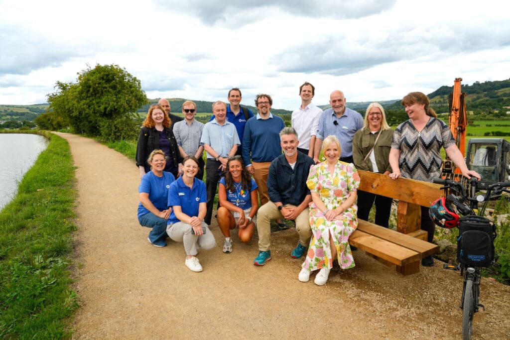 Celebrating the recent opening of the ‘Missing Link’ on the Leeds & Liverpool Canal. PHOTO: CRT.