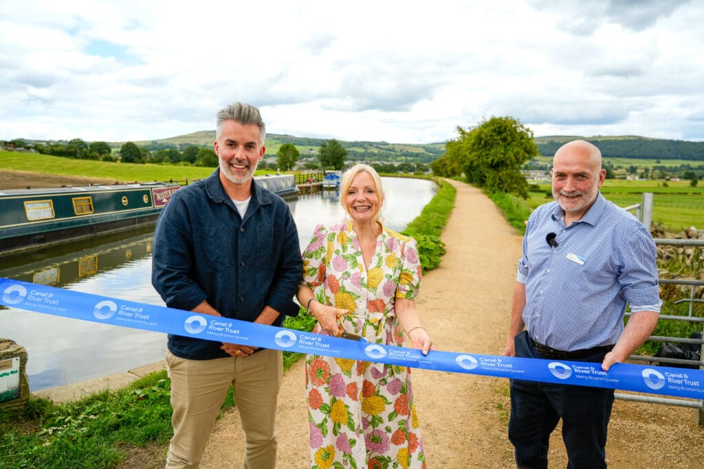 David Skaith, the Mayor of York and North Yorkshire, and Tracy Brabin, the Mayor of West Yorkshire, with Sean McGinley, the Yorkshire & North East director for CRT. PHOTO: CRT.

