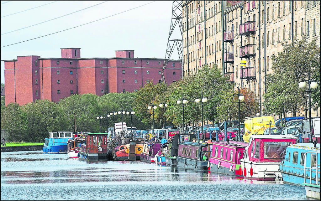 Boats moored at Speirs Wharf on the Forth & Clyde Canal, Glasgow. PHOTO: PETER SANDGROUND
