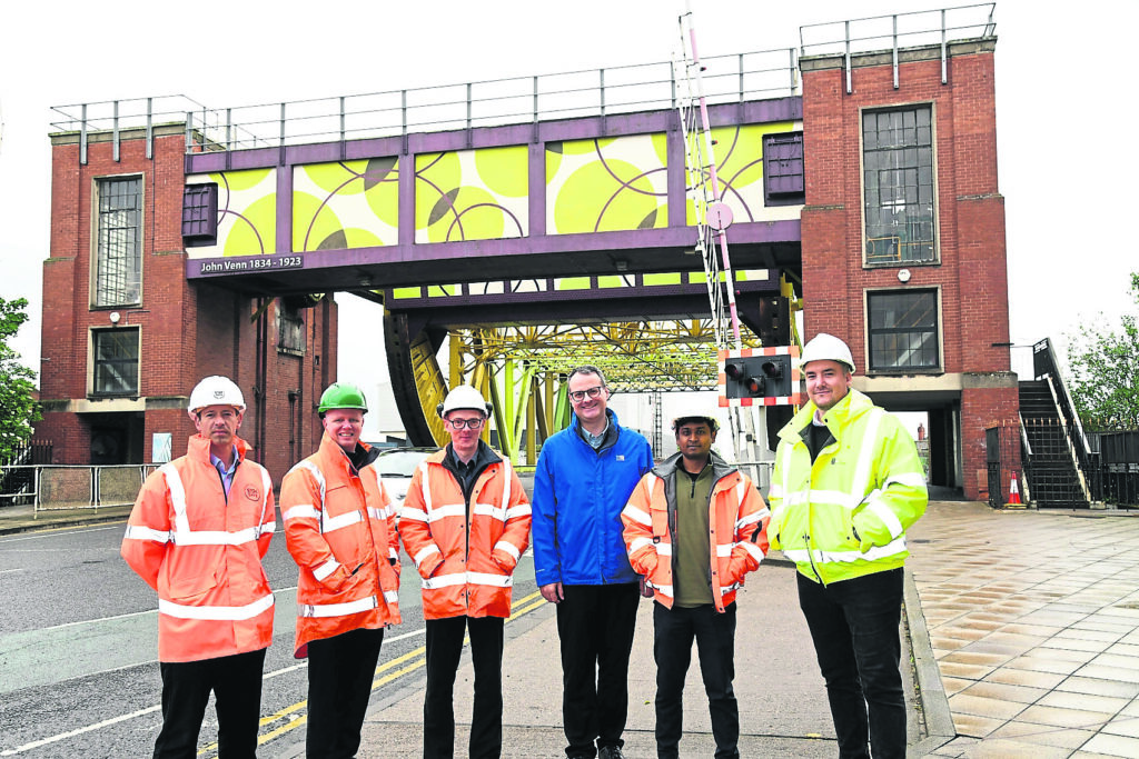 From left: Paul Allen, senior project manager at Esh Construction; Michael Sherrard, construction manager at Esh Construction; Andy Thompson, director of bridges at Mason Clark Associates; Coun Mark Ieronimo, cabinet portfolio holder for transport and infrastructure at Hull City Council; Ganesh Gunasekaran, bridge design engineer at Mason Clark Associates; Jason Randle, head of place and highways infrastructure at Hull City Council. PHOTO: SUPPLIED