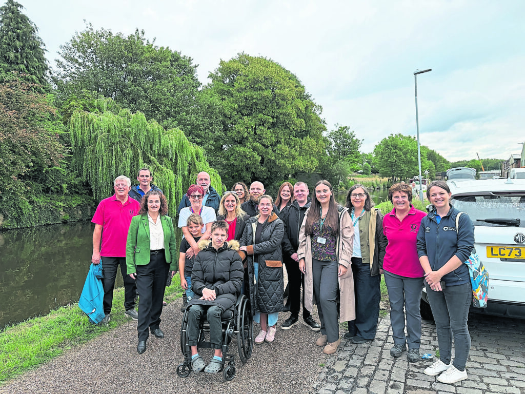 Community groups and residents gathered to celebrate the official opening of the newly resurfaced canal towpath and upgraded footpath in Mirfield. PHOTO: Network Rail.
