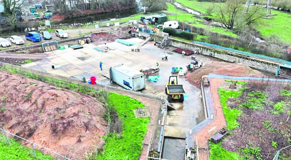 An overhead view of work being carried out as part of the Stafford Riverway Link. PHOTO: SUPPLIED
